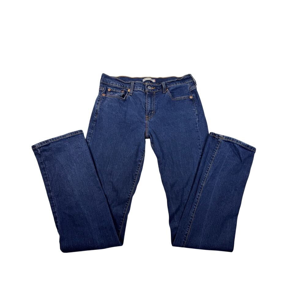 Levi’s 505 Straight Jeans Women 10 Long Blue Y2K 2000s Stretch Denim 32"